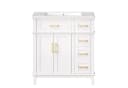Flieks Waschtischunterschrank mit Keramik-Waschbecken Weiß Soft-Close Bild 5