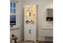 Flieks Hochschrank Badkommode mit LED-Beleuchtung und Glastüren Weiß Bild 1