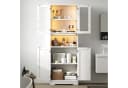 Flieks Hochschrank Badkommode mit LED-Beleuchtung und Glastüren Weiß Bild 3