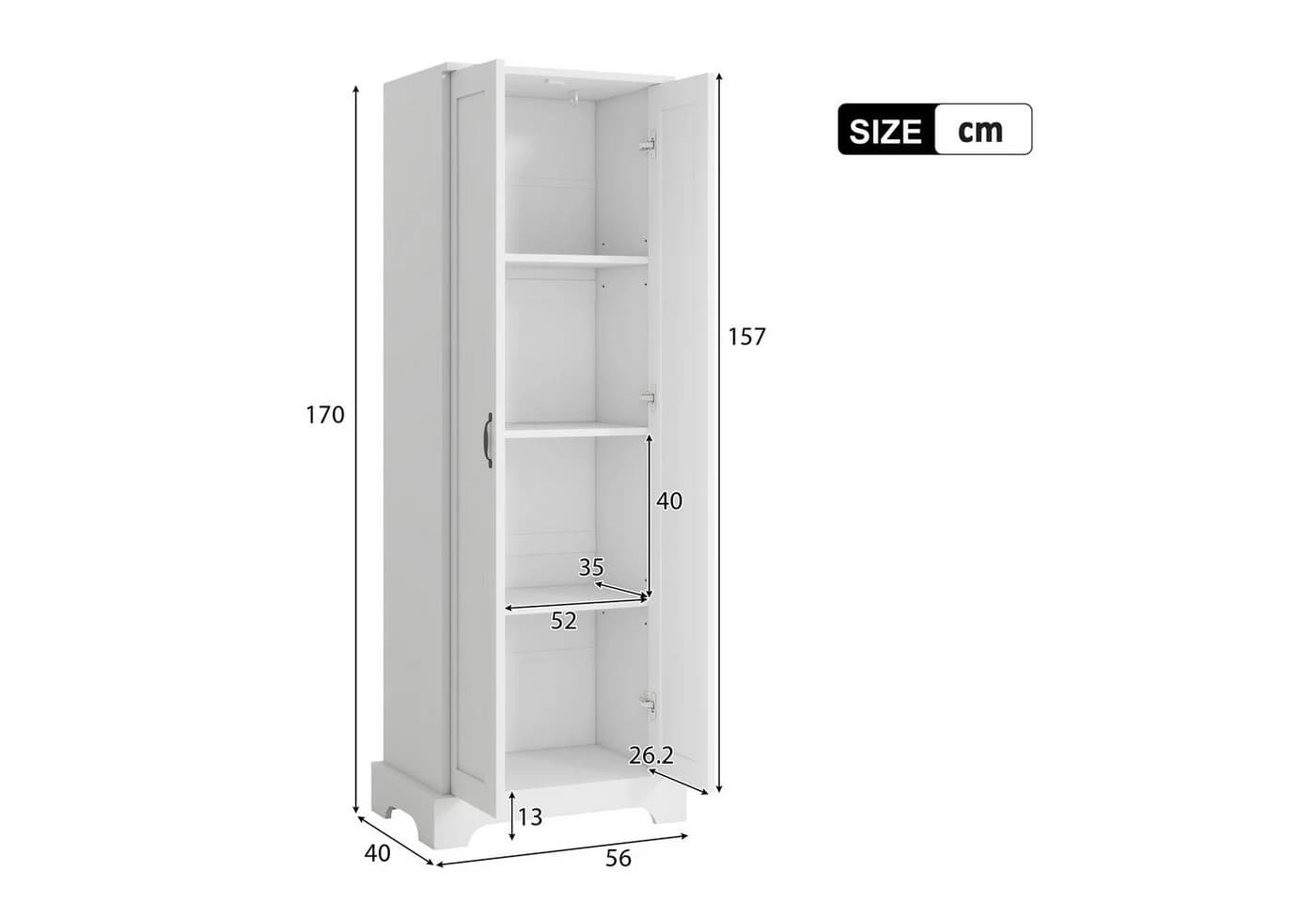 Flieks Badkommode Hochschrank Weiß mit Soft-Close - Bild 5