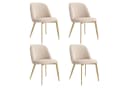 Flieks Esszimmerstuhl 4er Set Gold Metall Beige Samt Bild 3
