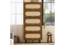 Flieks Hochschrank Kommode 5 Klappen Rattan Walnuss Bild 3