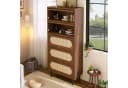 Flieks Hochschrank Kommode 5 Klappen Rattan Walnuss Bild 4