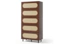 Flieks Hochschrank Kommode 5 Klappen Rattan Walnuss Bild 5