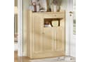 Flieks Schuhschrank Rattan 90cm mit Schubladen und Türen Beige Bild 3