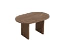 Flieks Ausziehbarer Esstisch Oval Nussbaumfarbe Holzoptik Bild 4