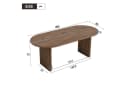 Flieks Ausziehbarer Esstisch Oval Nussbaumfarbe Holzoptik Bild 5
