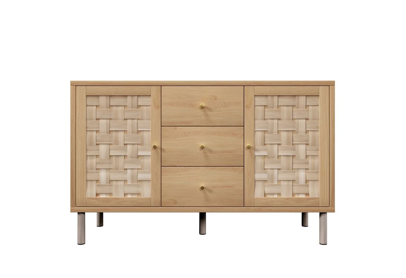 Flieks Sideboard 3 Schubladen 2 Türen Landhausstil Eiche - Bild 4