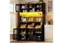 Flieks Küchenbuffet Hochschrank Schwarz mit USB, LED & Glastüren Bild 2