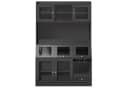 Flieks Küchenbuffet Hochschrank Schwarz mit USB, LED & Glastüren Bild 4
