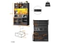 Flieks Küchenbuffet Hochschrank Schwarz mit USB, LED & Glastüren Bild 5