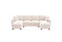 Flieks Ecksofa U-Form Schlafsofa Chenille Beige mit USB-Anschluss Bild 5