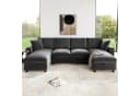 Flieks Ecksofa U-Form Grau mit Schlaffunktion und USB-Anschluss Bild 4