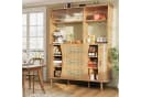 Flieks Küchenbuffet Hochschrank Glas Rattan Holzoptik Bild 1