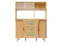 Flieks Küchenbuffet Hochschrank Glas Rattan Holzoptik Bild 4