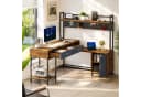 Flieks L-Form Schreibtisch Industriestil Holz Metall Braun Bild 2