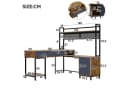 Flieks L-Form Schreibtisch Industriestil Holz Metall Braun Bild 5