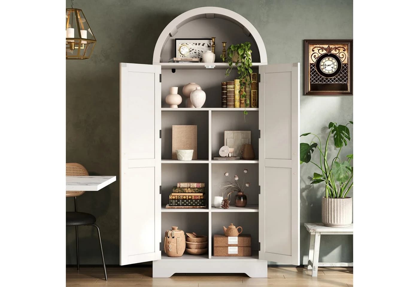 Flieks Hochschrank Landhausstil Weiß mit verstellbaren Böden - Bild 3
