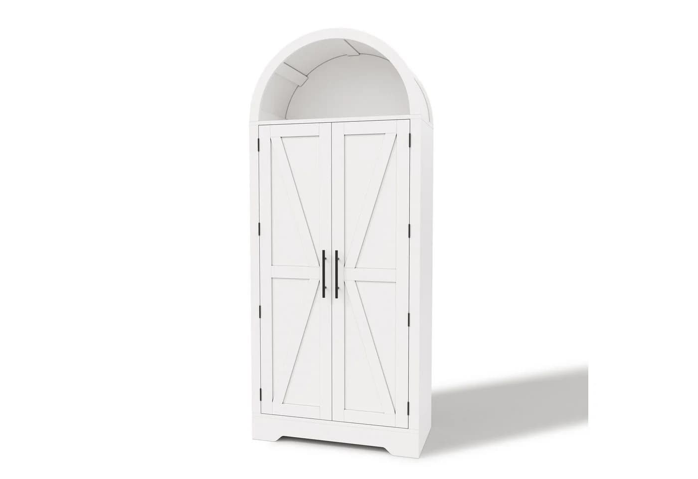 Flieks Hochschrank Landhausstil Weiß mit verstellbaren Böden - Bild 4