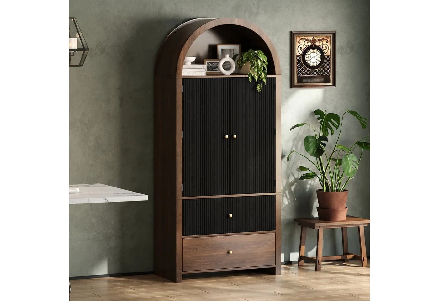 Flieks Hochschrank mit Schubladen Walnussoptik - Bild 3
