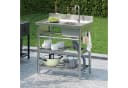 Flieks Outdoor-Küchenmodul Edelstahlspüle mit Wasserhahn Bild 1