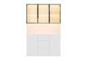 Flieks Küchenbuffet Hochschrank Weiß mit LED-Beleuchtung und Glastüren Bild 4