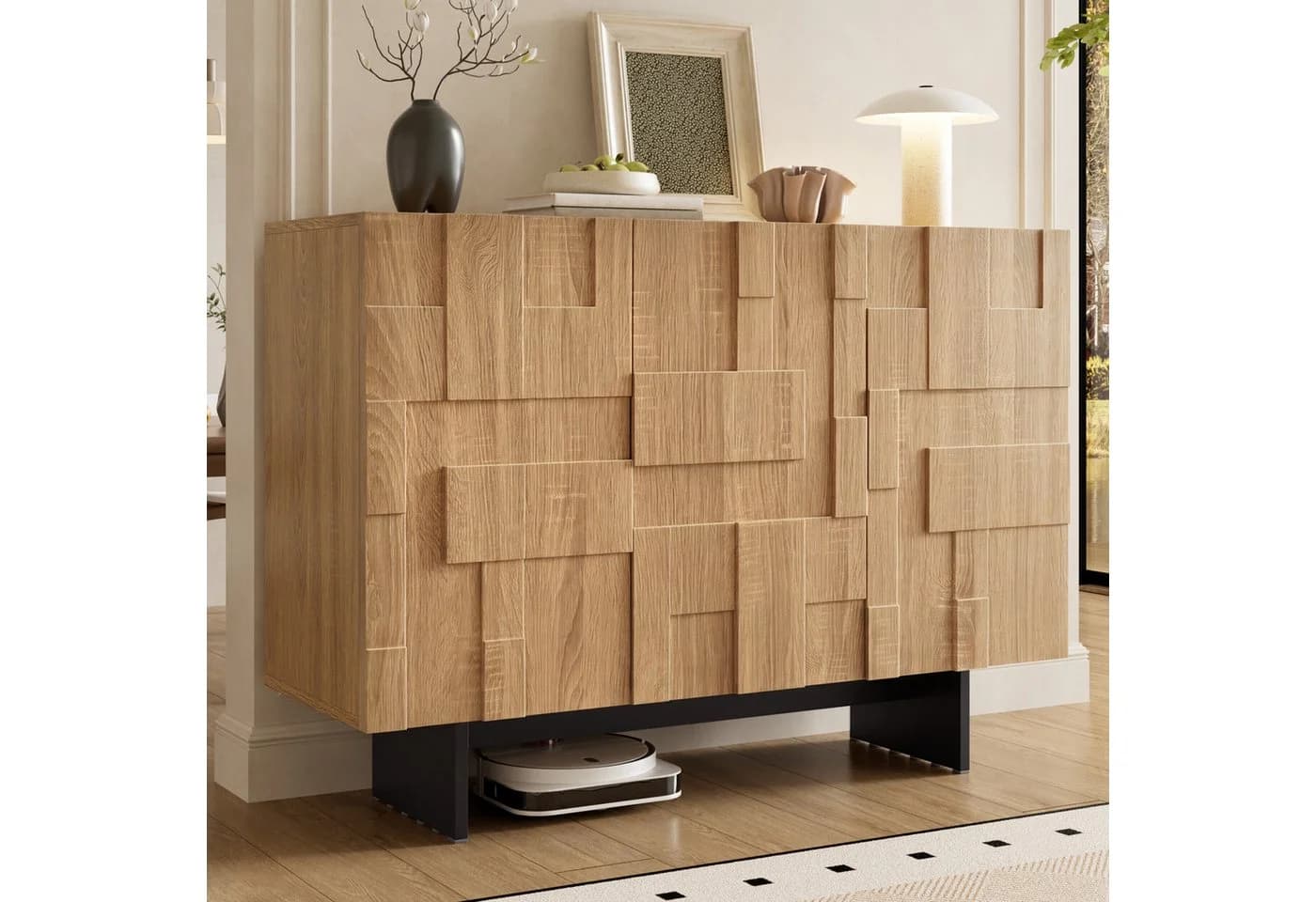 Flieks Sideboard mit geometrischer Strukturfront und verstellbaren Einlegeböden - Bild 2