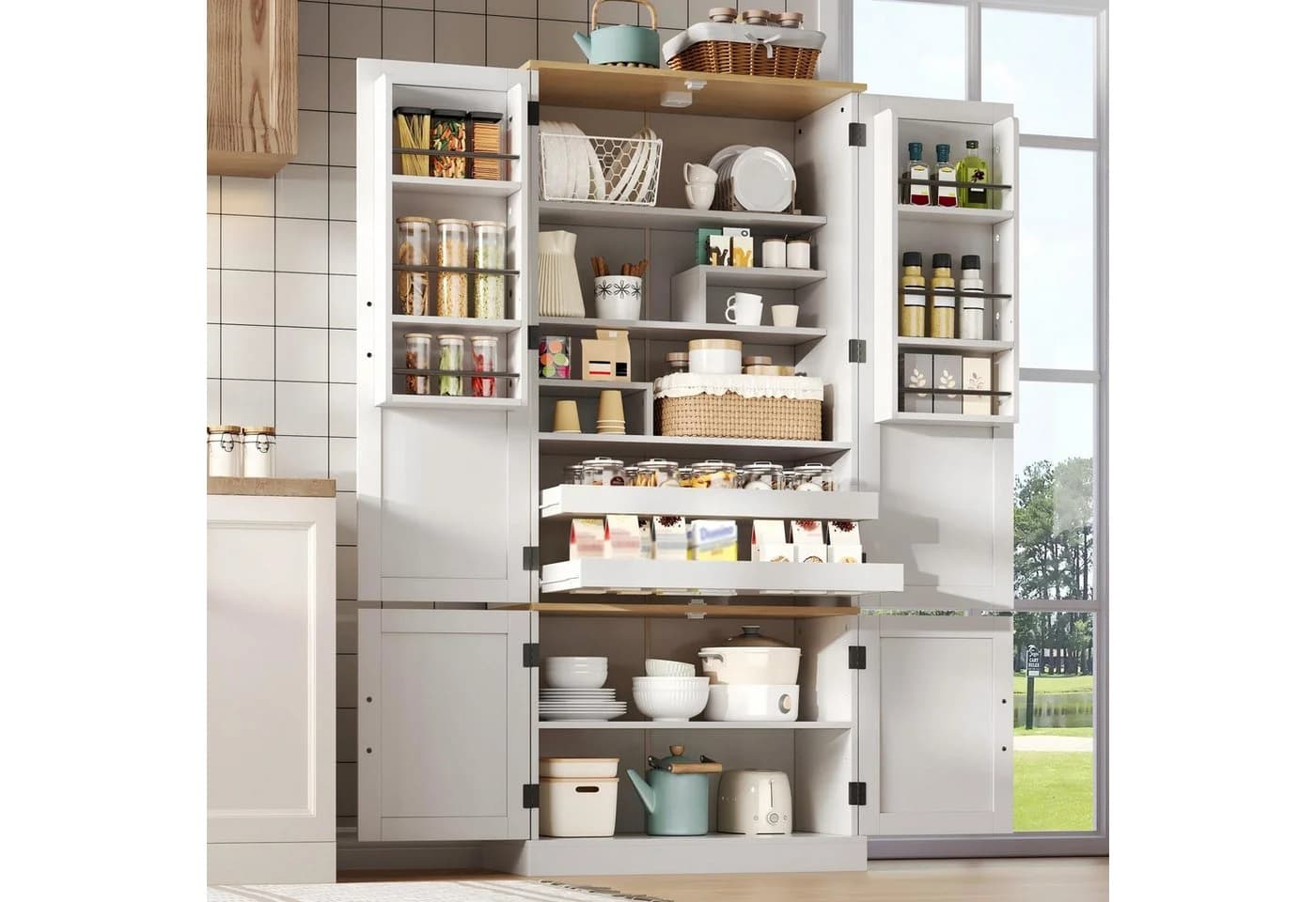 Flieks Hochschrank Weiß mit Bewegungssensor und Schubladen - Bild 2