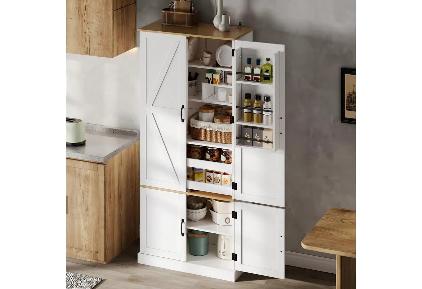 Flieks Hochschrank Weiß mit Bewegungssensor und Schubladen - Bild 4