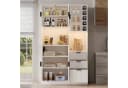 Flieks Küchenbuffet Hochschrank Weiß mit Steckdosen & LED Bild 3