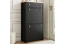 Flieks Schuhschrank mit Schublade und Klappen Schwarz Bild 1