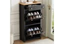 Flieks Schuhschrank mit Schublade und Klappen Schwarz Bild 2