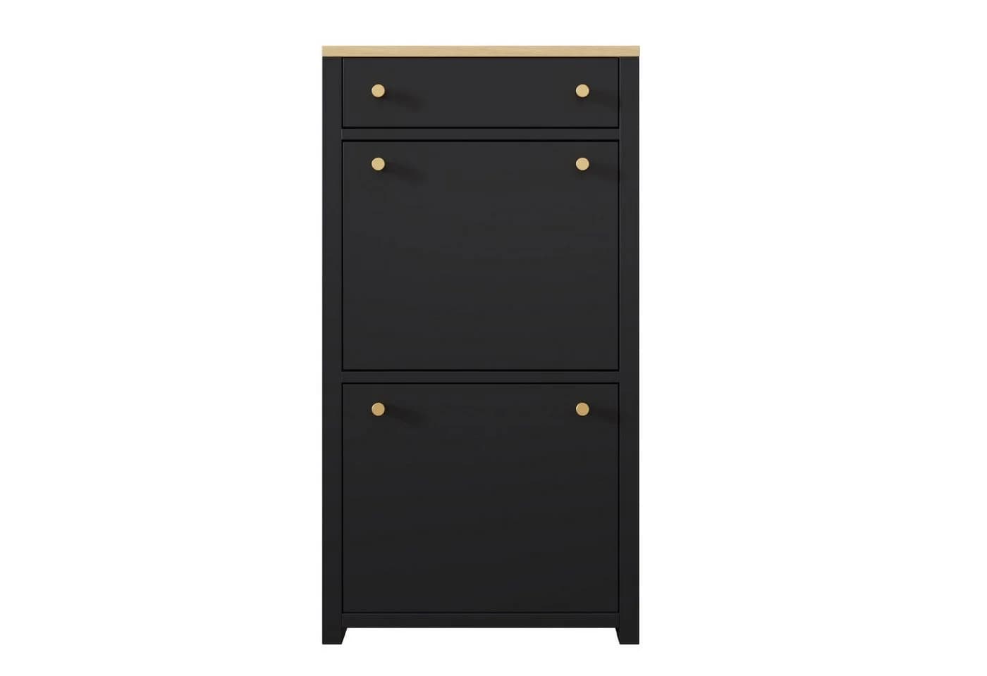 Flieks Schuhschrank mit Schublade und Klappen Schwarz - Bild 4