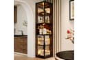 Flieks Eckvitrine Glasvitrine mit LED-Beleuchtung und Glastüren Schwarz Bild 2