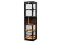 Flieks Eckvitrine Glasvitrine mit LED-Beleuchtung und Glastüren Schwarz Bild 4