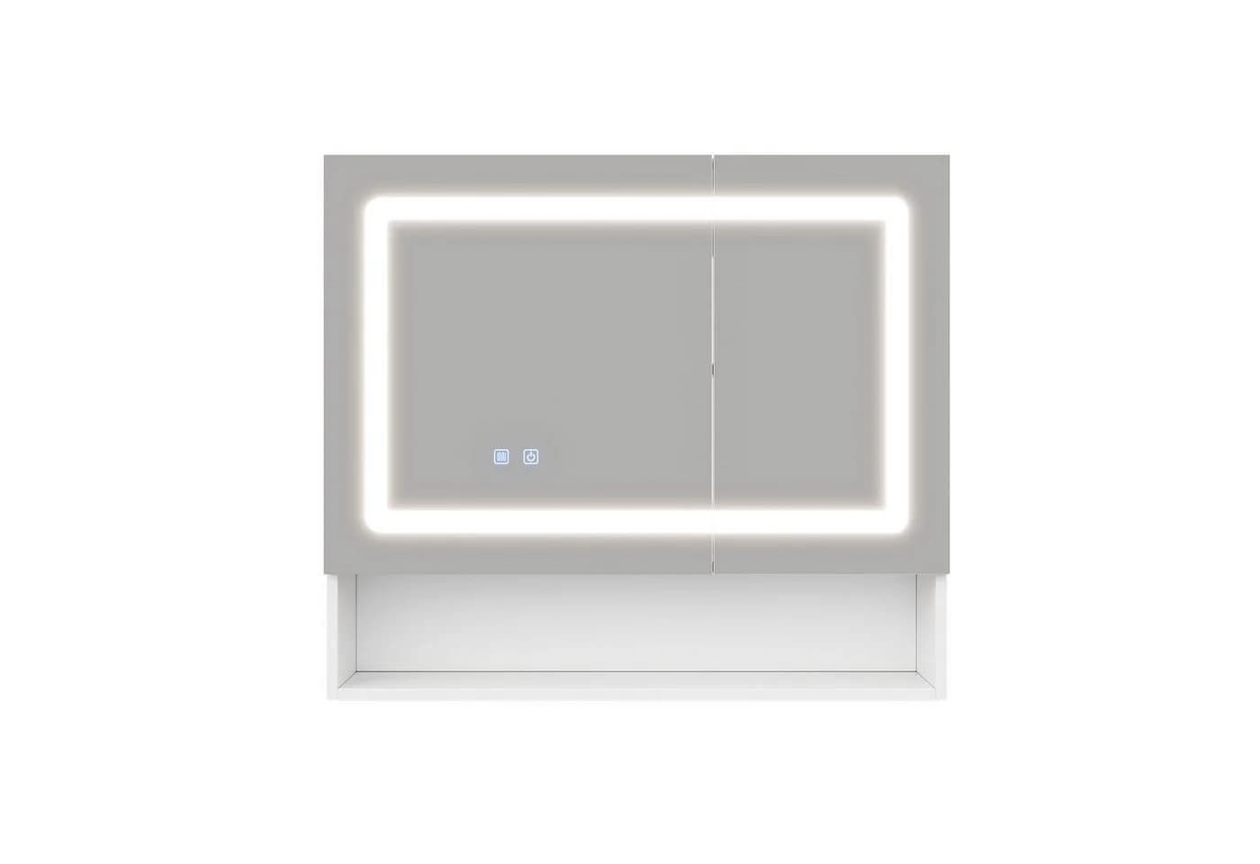 Flieks Badezimmerspiegelschrank Weiß mit LED & Entnebelung - Bild 4