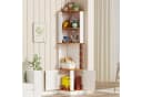 Flieks Eckschrank Hochschrank Weiß Landhausstil mit Weinglasregal Bild 1