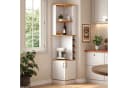 Flieks Eckschrank Hochschrank Weiß Landhausstil mit Weinglasregal Bild 2
