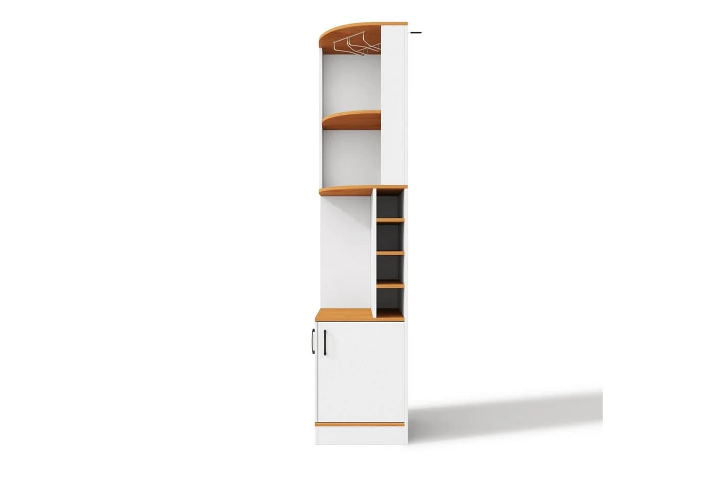 Flieks Eckschrank Hochschrank Weiß Landhausstil mit Weinglasregal - Bild 4