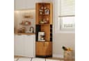 Flieks Eckschrank Hochschrank Landhausstil Natur mit Weinglasregal Bild 3