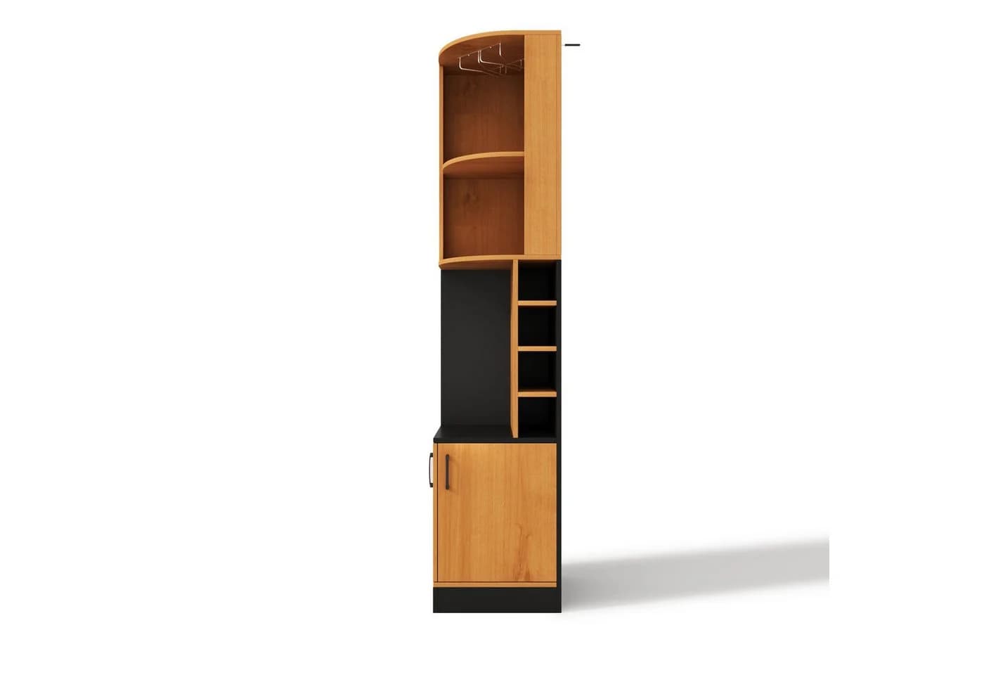 Flieks Eckschrank Hochschrank Landhausstil Natur mit Weinglasregal - Bild 4