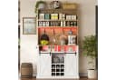 Flieks Küchenbuffet Hochschrank Weiß mit LED, Steckdose & Weinregal Bild 1