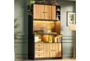 Flieks Küchenbuffet Hochschrank Schwarz Beige Holzoptik LED Bild 2