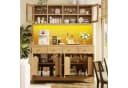 Flieks Küchenbuffet Hochschrank mit Glastüren, Schubladen & LED Bild 1