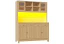 Flieks Küchenbuffet Hochschrank mit Glastüren, Schubladen & LED Bild 5