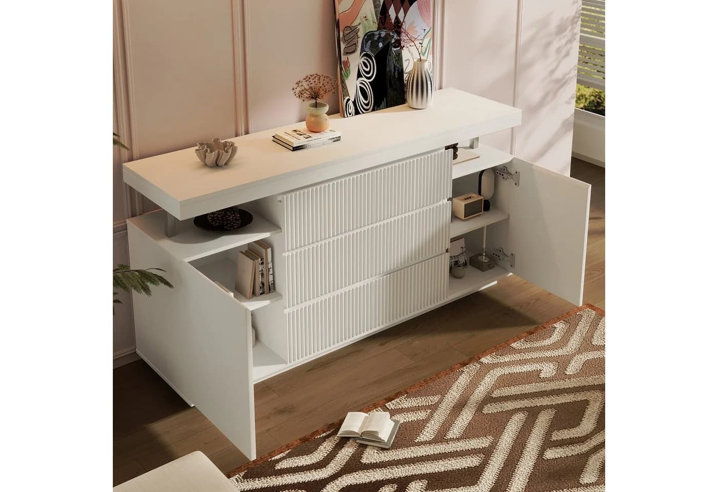 Flieks Kommode Sideboard Weiß mit LED-Beleuchtung - Bild 4