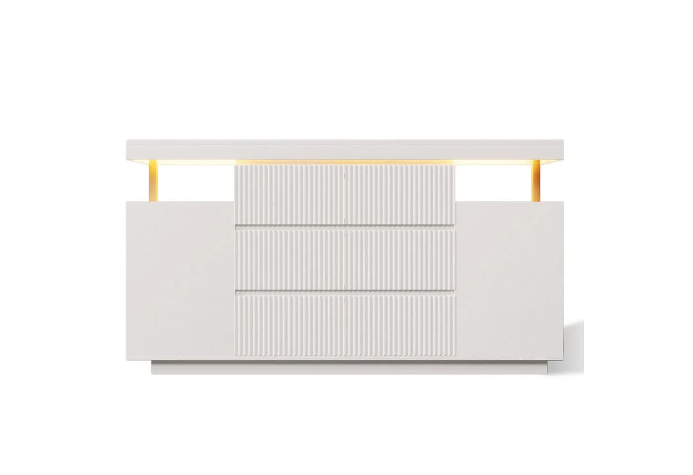 Flieks Kommode Sideboard Weiß mit LED-Beleuchtung - Bild 5