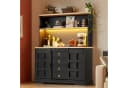 Flieks Küchenbuffet Retro Schwarz mit LED & Steckdose Bild 4