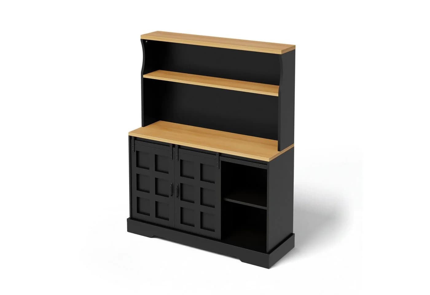 Flieks Küchenbuffet Retro Schwarz mit LED & Steckdose - Bild 5
