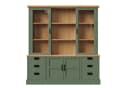 Flieks Küchenbuffet Hochschrank mit Glastüren und Schubladen Dunkelgrün Bild 4